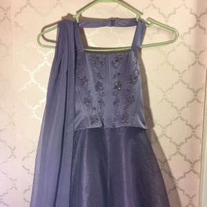 Purple flower girl dress with Shaw